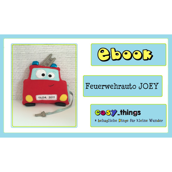 Ebook -  Kissen "Feuerwehrauto JOEY"